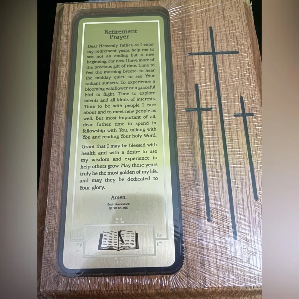 🏆🆕🏆 Sid Dickens Brown and Gold Retirement Prayer Plaque